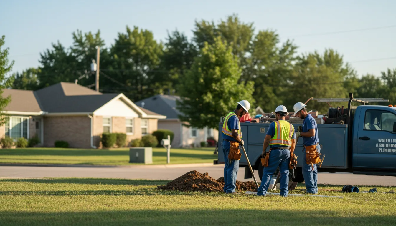 Residential water line and bathroom plumbing service in Genoa, IL